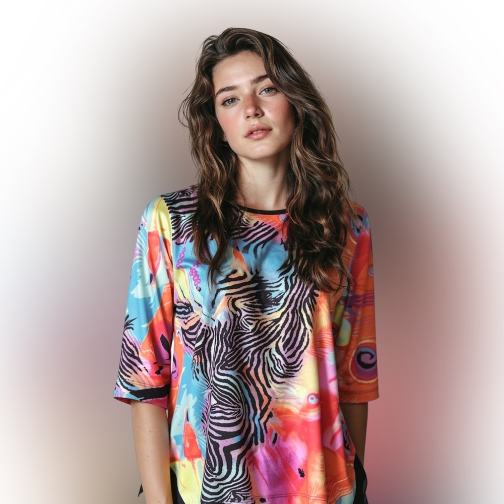 Nygard multicolored 3/4 sleeves blouse-size L - Picture 9 of 9